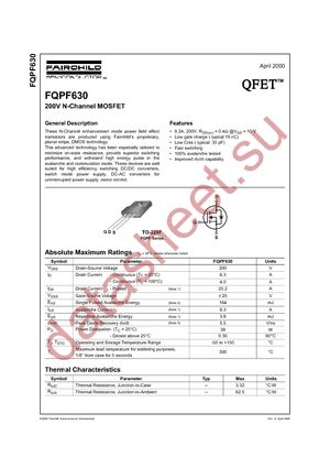 FQPF630 datasheet  